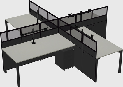 Quad office cubicles