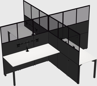 Quad office cubicles