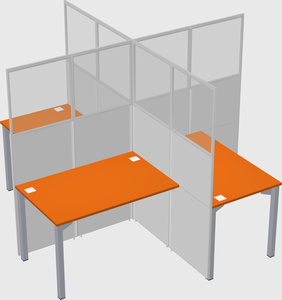 Quad office cubicles