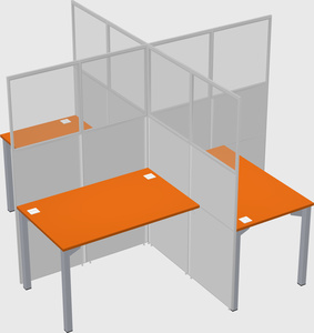 Quad office cubicles