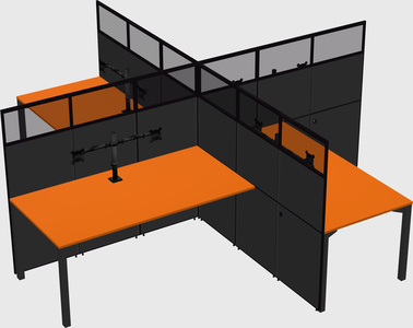 Quad office cubicles