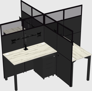 Quad office cubicles