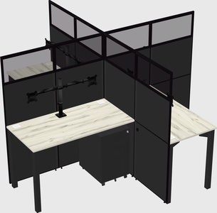 Quad office cubicles
