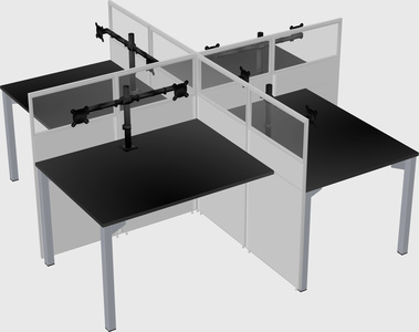 Quad office cubicles