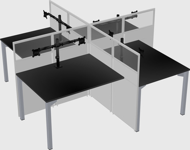 Quad office cubicles