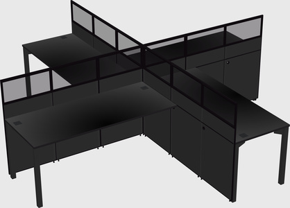 Quad office cubicles