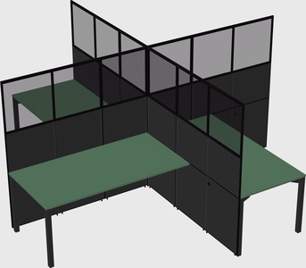 Quad office cubicles