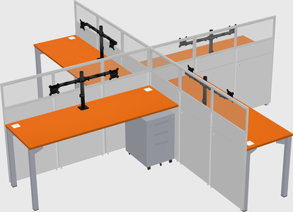 Quad office cubicles