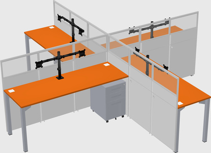 Quad office cubicles