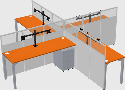 Quad office cubicles