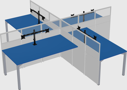 Quad office cubicles
