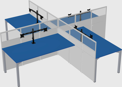 Quad office cubicles