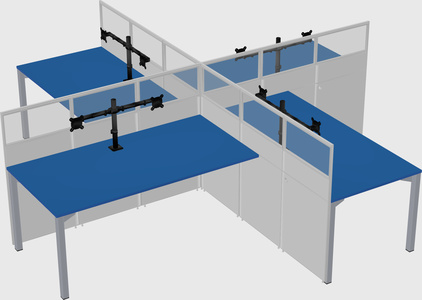 Quad office cubicles