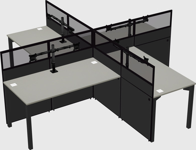 Quad office cubicles