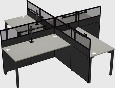 Quad office cubicles
