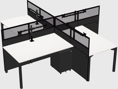Quad office cubicles