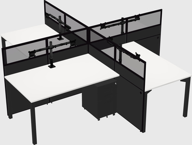 Quad office cubicles