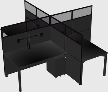 Quad office cubicles