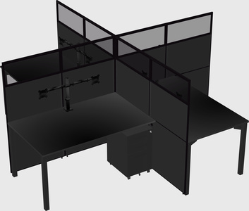Quad office cubicles