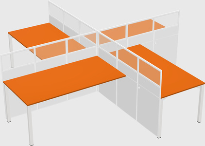 Quad office cubicles