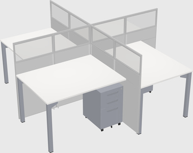 Quad office cubicles