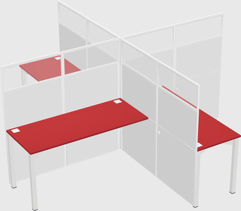 Quad office cubicles