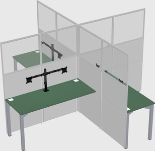 Quad office cubicles