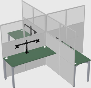 Quad office cubicles