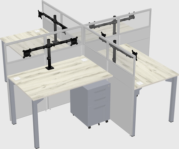 Quad office cubicles