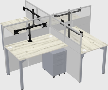 Quad office cubicles