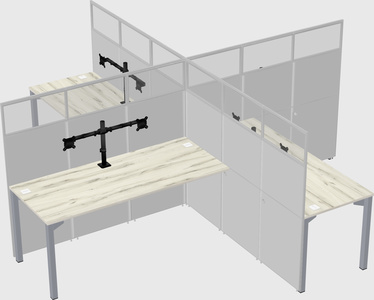 Quad office cubicles
