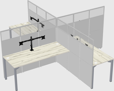 Quad office cubicles