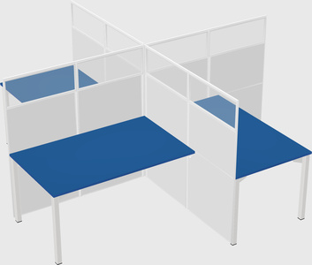Quad office cubicles