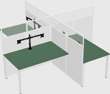 Quad office cubicles