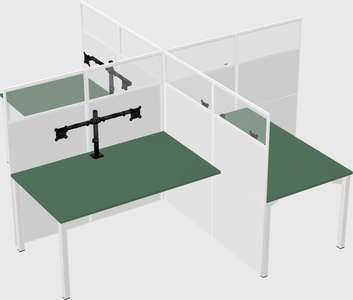 Quad office cubicles