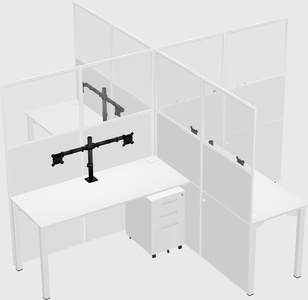 Quad office cubicles