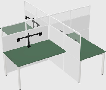 Quad office cubicles