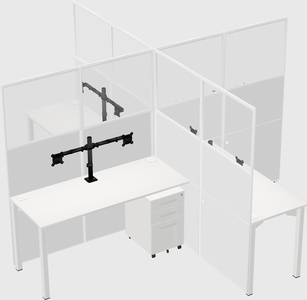 Quad office cubicles