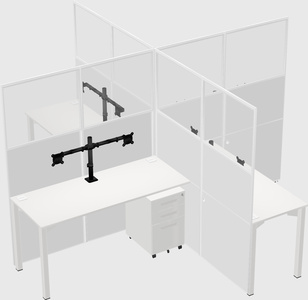 Quad office cubicles
