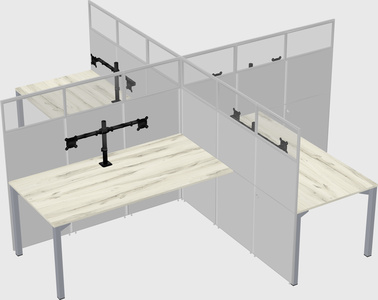 Quad office cubicles