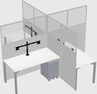 Quad office cubicles