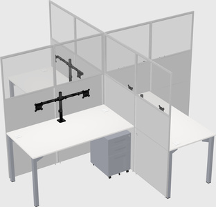 Quad office cubicles