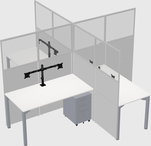 Quad office cubicles
