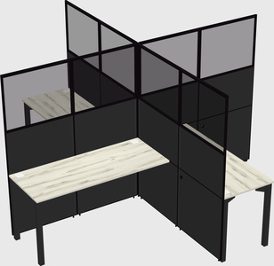 Quad office cubicles