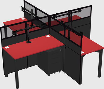 Quad office cubicles