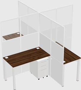 Bureaux à quatre cabines