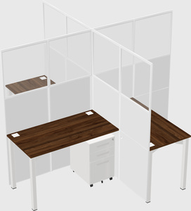 Bureaux à quatre cabines