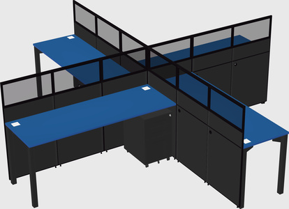Quad office cubicles