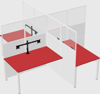 Quad office cubicles