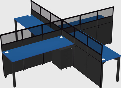 Quad office cubicles